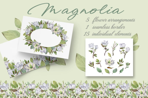 Magnolia. Watercolor Collection. Illustrations