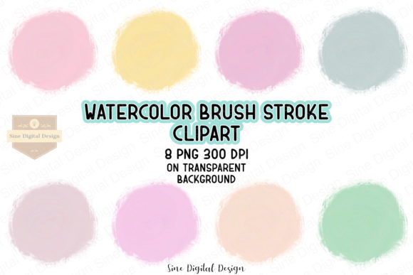 Pastel Watercolor Brush Stroke Clip Art