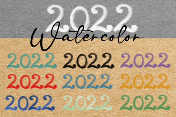 Plain New Year Watercolor 2022 Clipart