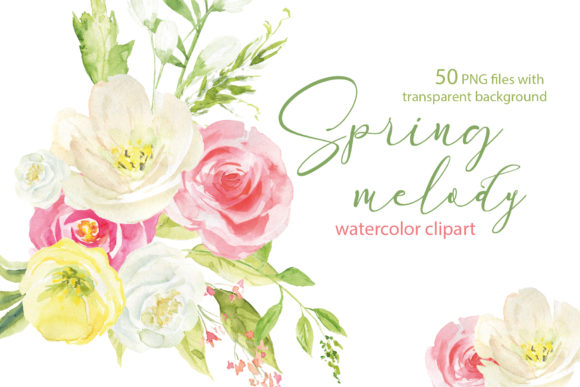 Spring Melody, Watercolor Clipart