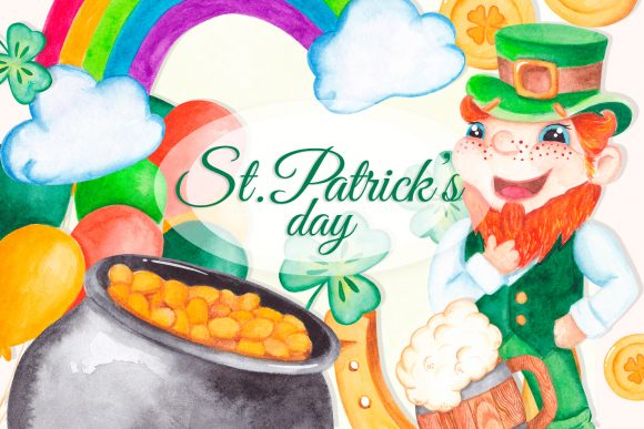 St Patricks Day Clipart Watercolor & Illustrations