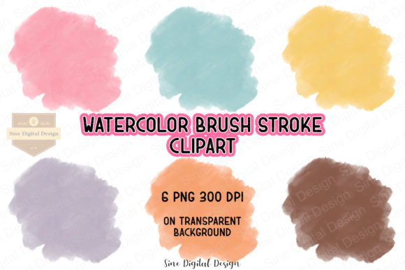 Watercolor Brush Stroke Clip Art Set and Illustrations