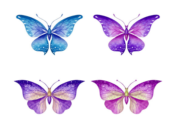 Watercolor Hand Painted Butterfly Set Illustrations