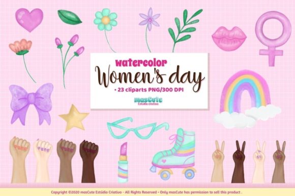 Women’s Day Watercolor Clipart Set